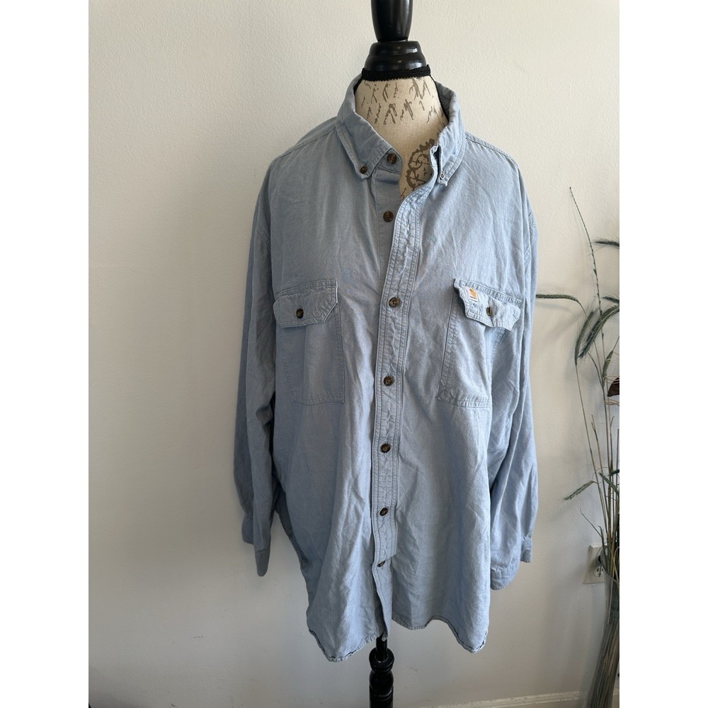 Carhartt‎ Men's Relaxed Fit Midweight Chambray Long-Sleeve Shirt Sz 3XL